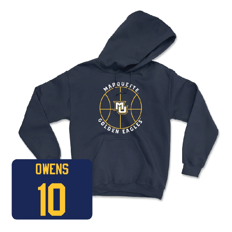 Hoodie with Kangaroo Pocket-Navy Men's Basketball Hardwood Hoodie  - Damarius Owens