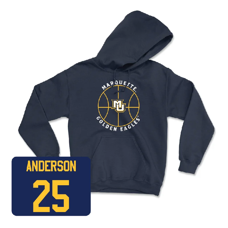 Hoodie for Men with Zipper-Navy Men's Basketball Hardwood Hoodie  - Jack Anderson