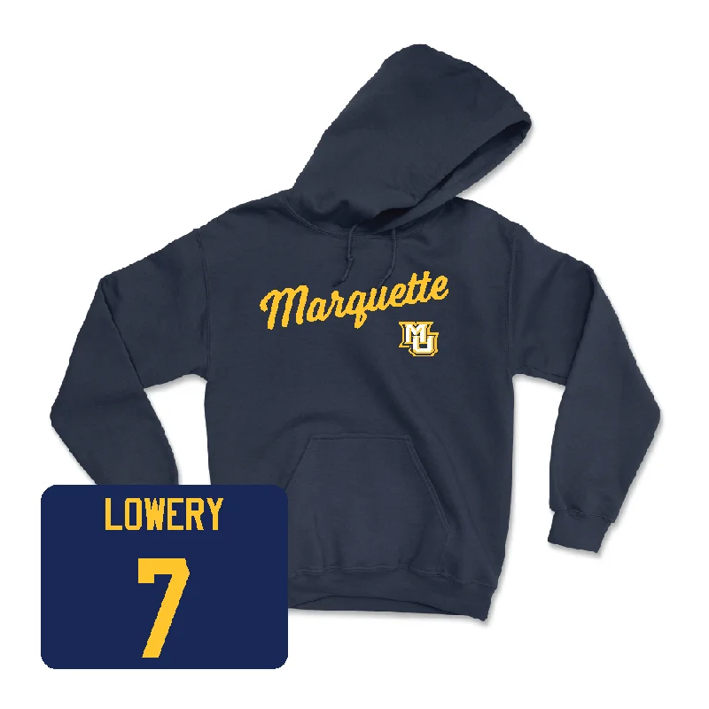 Hoodie for Casual Days-Navy Men's Basketball Script Hoodie