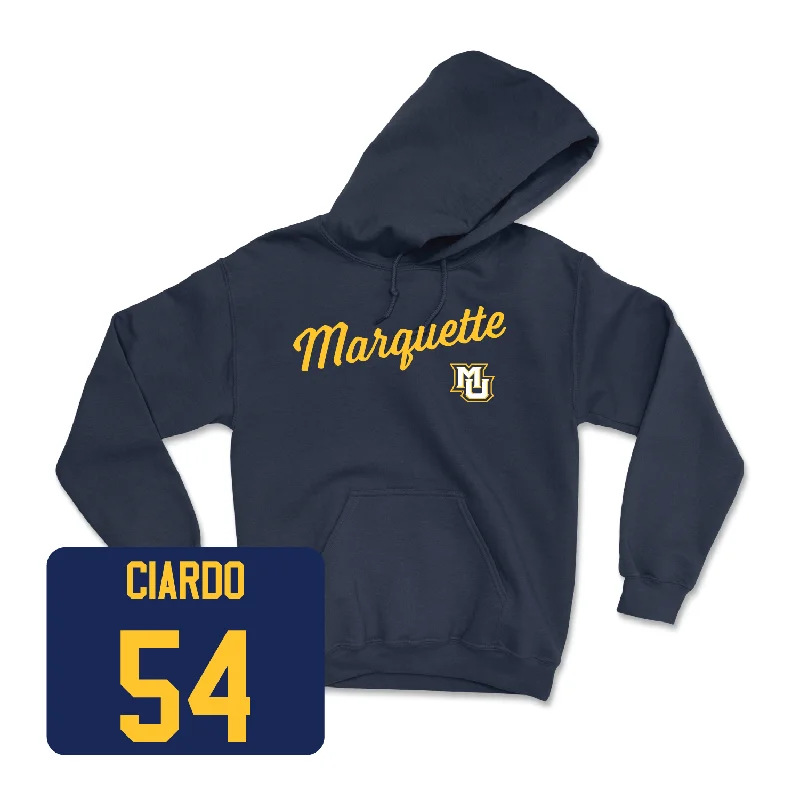 Minimalist Hoodie-Navy Men's Basketball Script Hoodie - Ben Gold