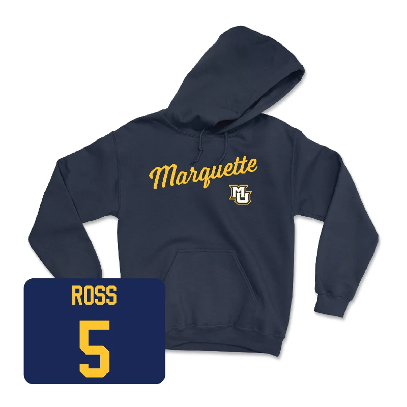 Hoodie for Relaxing at Home-Navy Men's Basketball Script Hoodie - Cameron Brown