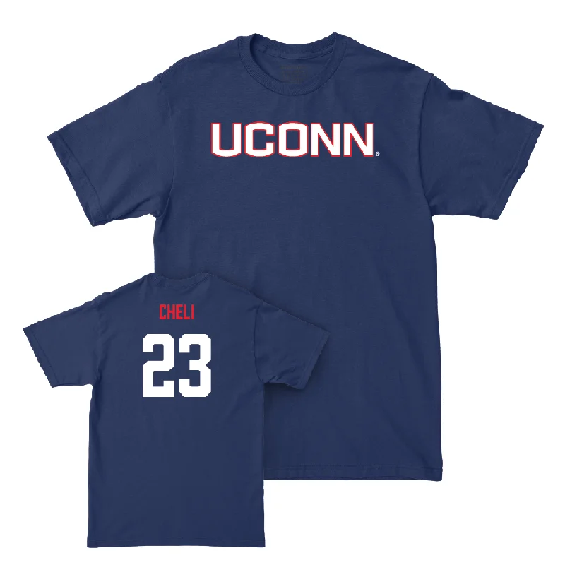 T-Shirt with Cartoon Characters-Navy Women's Basketball UConn Tee  - Morgan Cheli