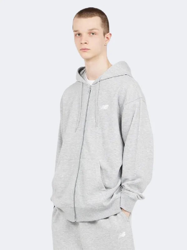 Hoodie for All Seasons-New Balance Essential Logo Men Lifestyle Hoody Athletic Grey