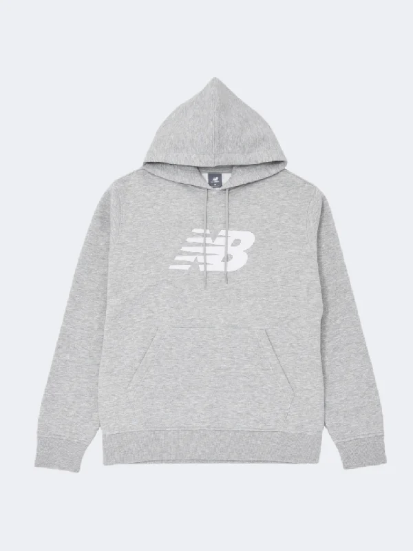 Trendy Hoodie for Men-New Balance Essentials Core Fleece Men Lifestyle Hoody Athletic Grey