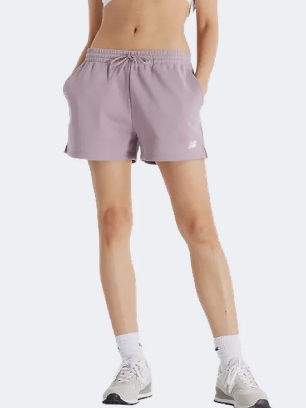 Cargo Shorts with Pockets-New Balance Essentials French Terry Women Lifestyle Short Ice Wine