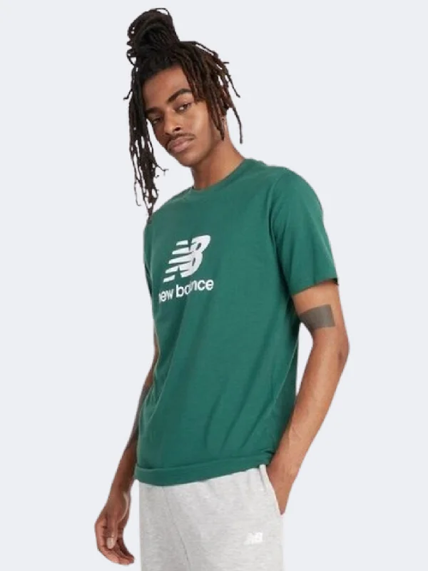 Printed T-Shirt-New Balance Sport Essential Logo Men Lifestyle T-Shirt Nightwatch Green