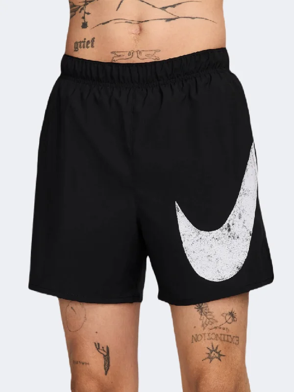 Shorts for Workouts in the Gym-Nike Challenger Swoosh Men Running Short Black/White