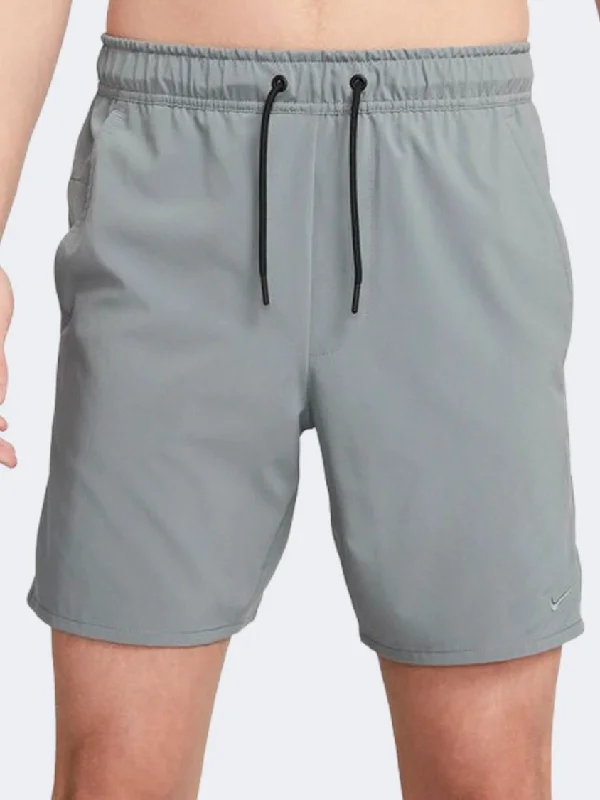 Hiking Shorts-Nike Df Unlimited Woven Men Training Short Smoke Grey/Black