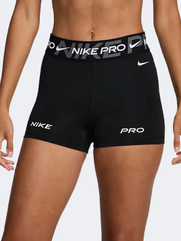 Women’s Shorts for Travel-Nike Pro Mid Rise Women Training Short Black/Grey/White