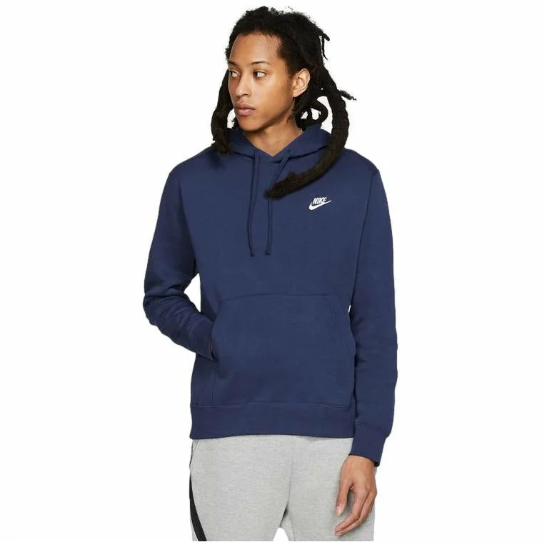 Plus Size Hoodie-Nike SB Club Mens Hoodie Pull Over Navy