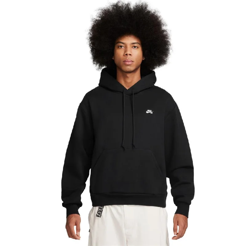 Hoodie for Road Trips-Nike SB Fleece Essential Logo Pullover Hoodie Black