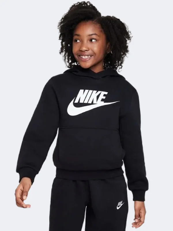 Hoodie for Outdoor Activities-Nike Sportswear Club Fleece Boys Lifestyle Hoody Black/White