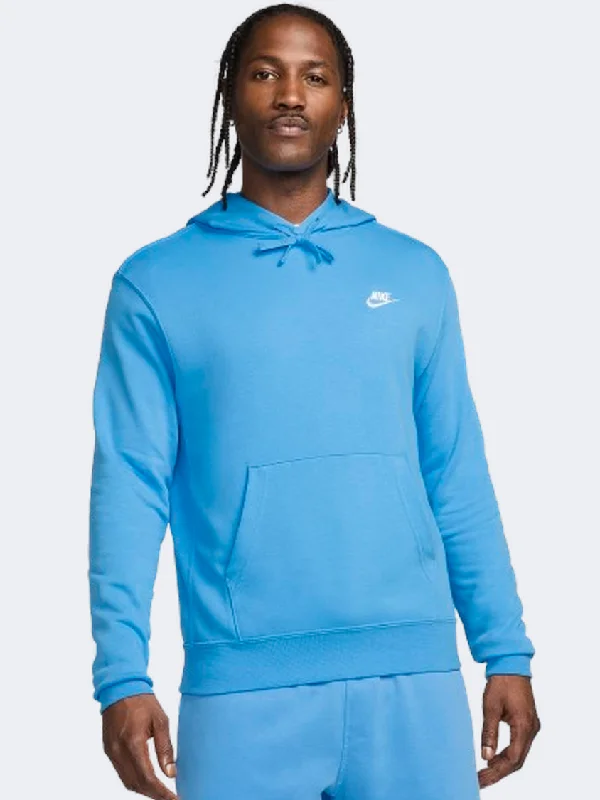 Hoodie for Awareness Campaigns-Nike Sportswear Club Men Lifestyle Hoody Blue/White