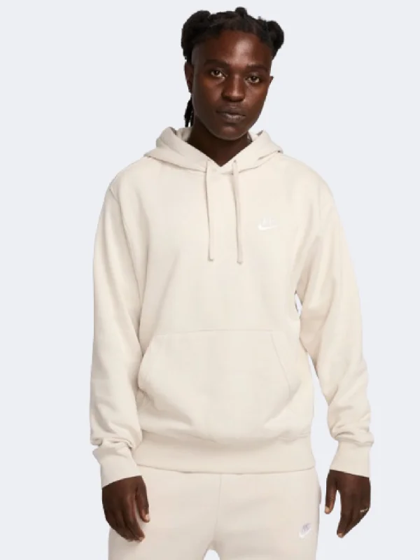 College Hoodie-Nike Sportswear Club Men Lifestyle Hoody Orewood Brown/ White