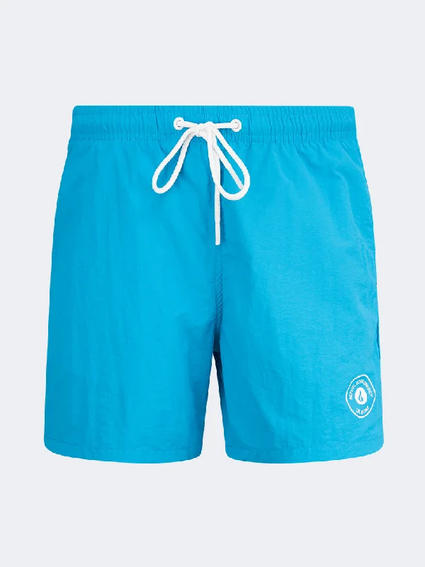 Stretchable Shorts-Oil And Gaz Confortable Men Beach Swim Short Light Blue