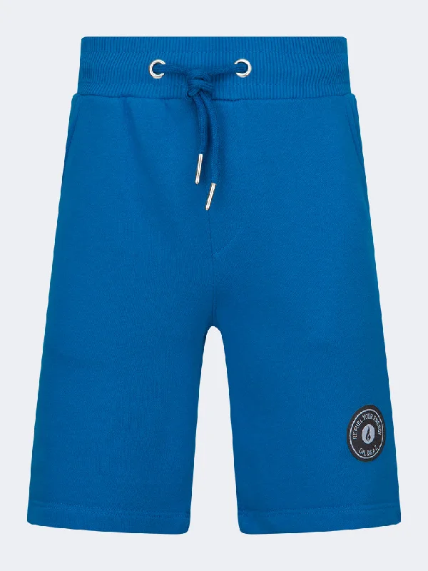 Shorts for Hiking and Outdoors-Oil And Gaz Regular Fit Kids-Boys Lifestyle Short Blue