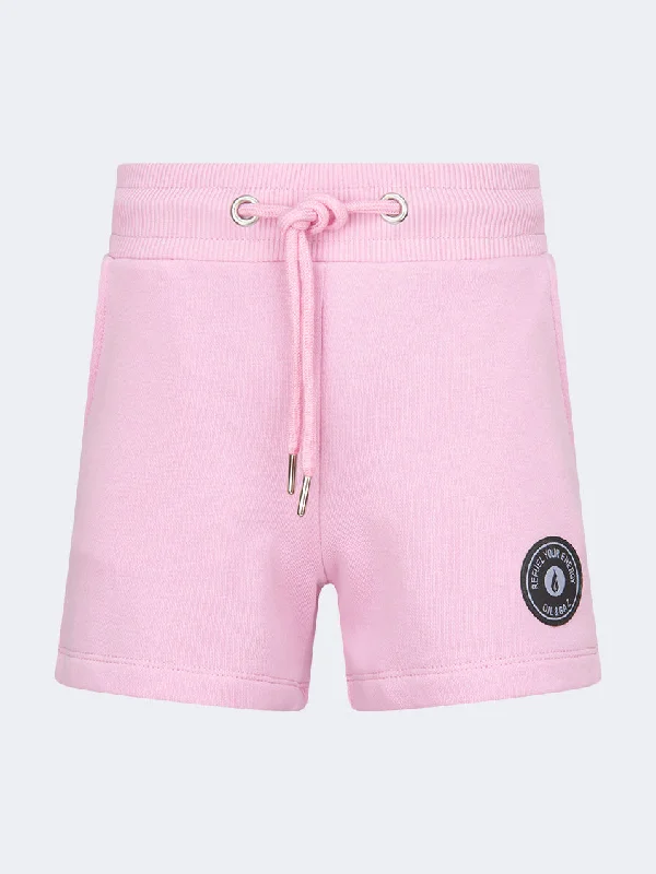 Sports Shorts for Summer-Oil And Gaz Regular Fit Kids-Girls Lifestyle Short Pink