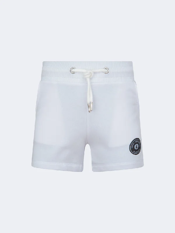 Bike Riding Shorts-Oil And Gaz Regular Fit Kids-Girls Lifestyle Short White