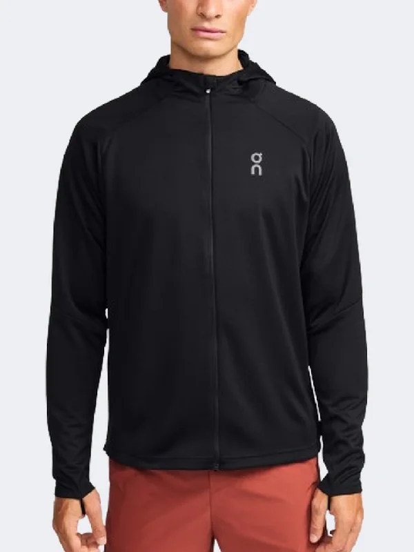 Hoodie for Graduation-On Climate Men Running Hoody Black