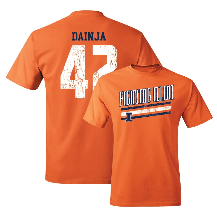 Graphic Printed T-Shirt for Men-Orange Slant Tee - Dain Dainja #42