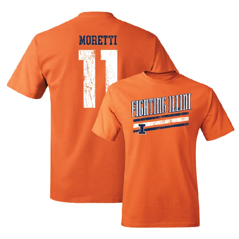 T-Shirt with Art Prints-Orange Slant Tee  - Niccolo Moretti