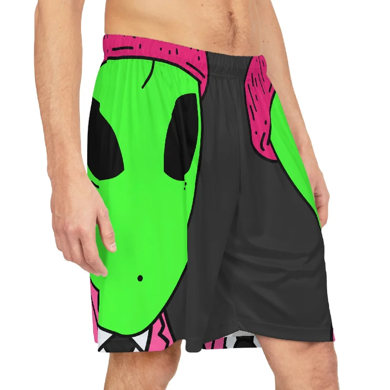 Fashion Shorts-Peace Alien Business Visitor Basketball Shorts (AOP)