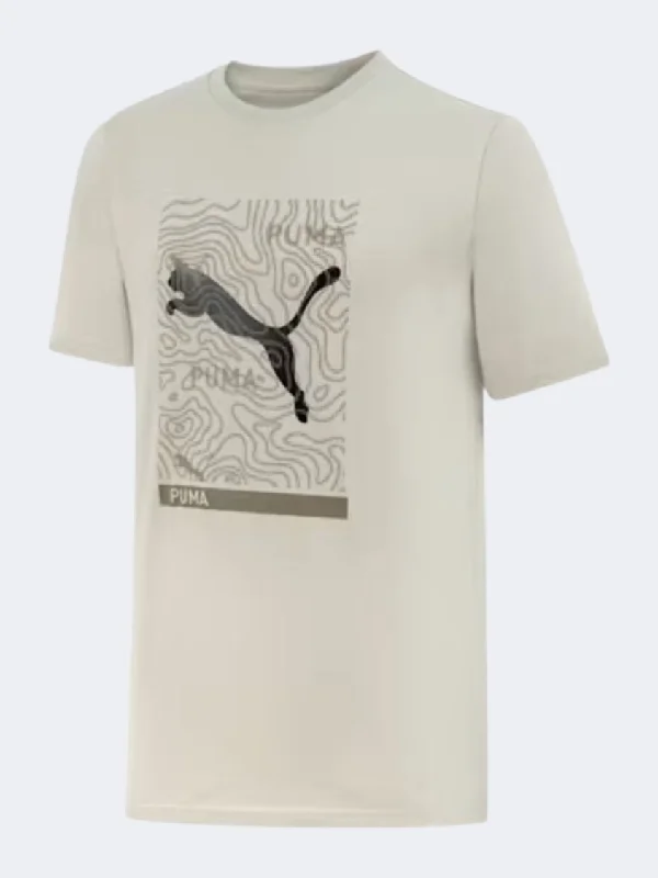 Long Sleeve T-Shirt-Puma Open Road Graphic Men Lifestyle T-Shirt Desert Dust