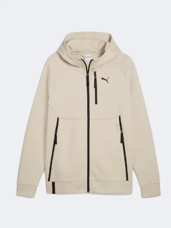 Team Hoodie for Sports-Puma Pumatech Men Lifestyle Hoody Desert Dust