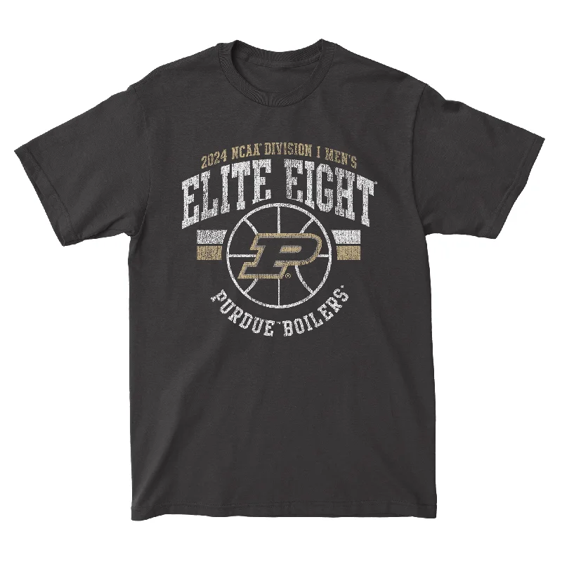 T-Shirt for Casual Days-Purdue MBB 2024 Elite Eight Black T-shirt by Retro Brand