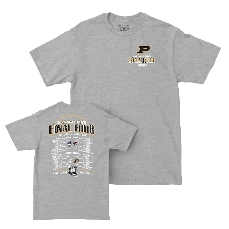 Work Uniform T-Shirt-Purdue MBB 2024 Final Four Bracket Sport Grey T-shirt by Retro Brand