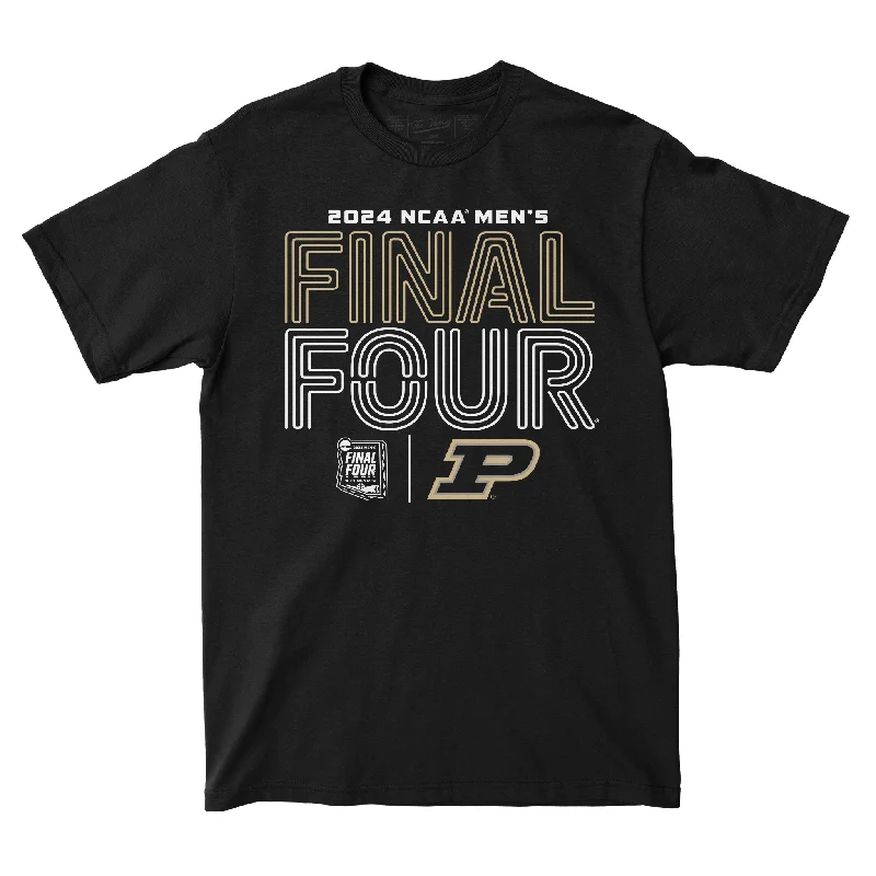 Dark Colored T-Shirt-Purdue MBB 2024 Final Four Neon Streetwear T-shirt by Retro Brand