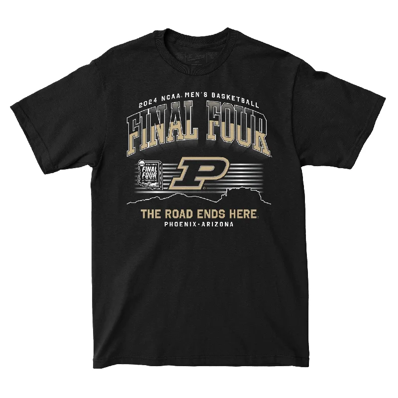 Abstract Design T-Shirt-Purdue MBB 2024 Final Four Road Ends Here Streetwear T-shirt by Retro Brand