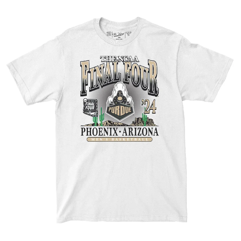 Classic White T-Shirt-Purdue MBB 2024 Final Four Train White T-shirt by Retro Brand