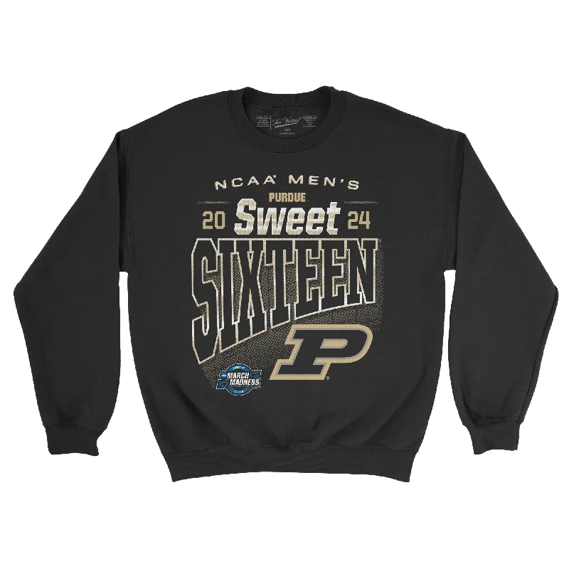 Organic T-Shirt-Purdue MBB 2024 Sweet Sixteen Streetwear Black Crew by Retro Brand