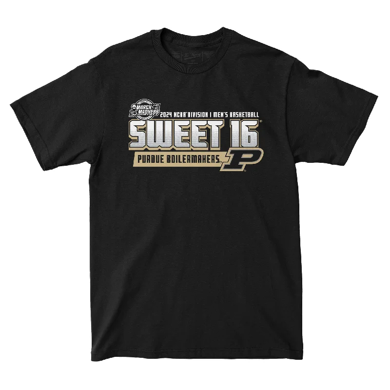 T-Shirt for Quick Drying-Purdue MBB 2024 Sweet Sixteen Black T-shirt by Retro Brand