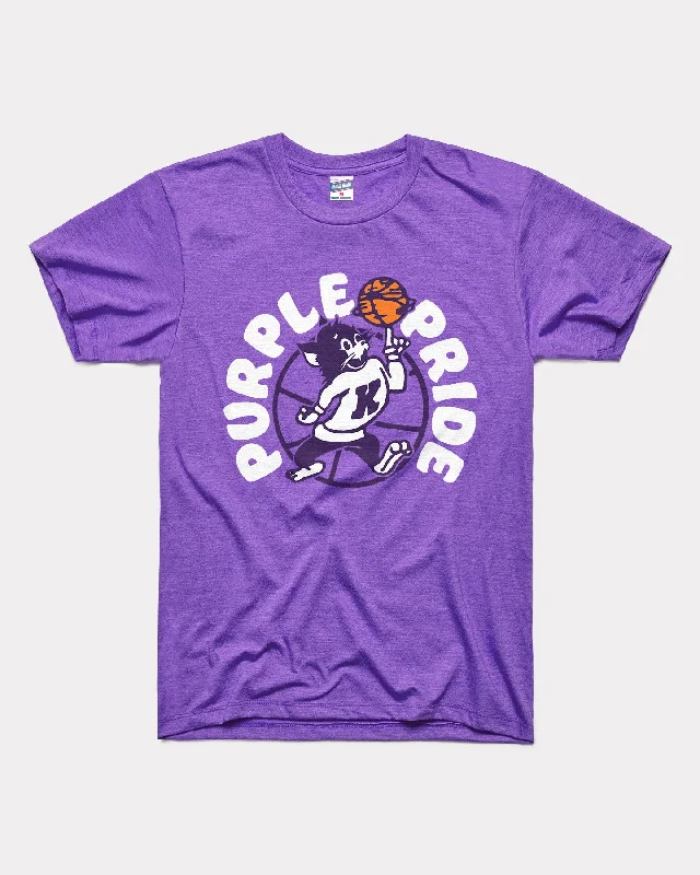 Soft Fabric T-Shirt-Purple Pride KSU Basketball Spin Purple T-Shirt