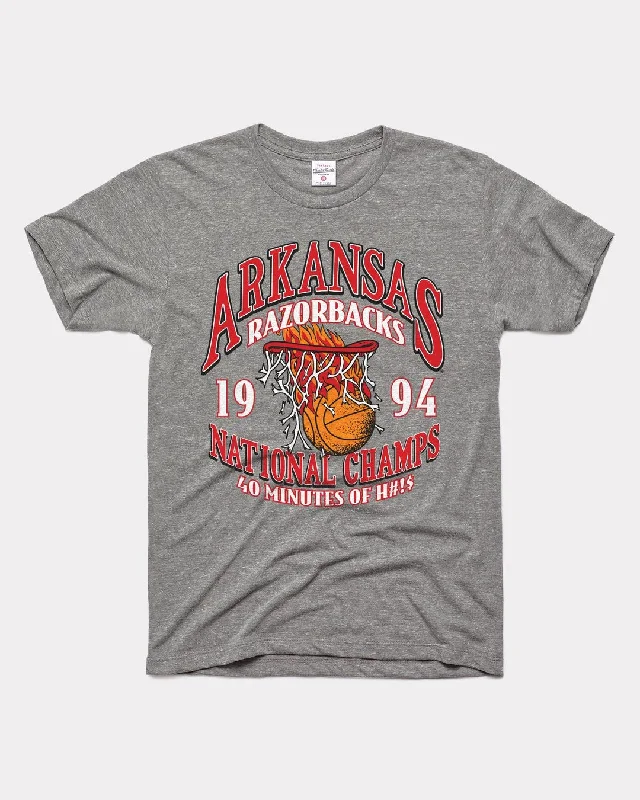 Brand Awareness T-Shirt-Arkansas Razorbacks Basketball 1994 National Champs Vintage Grey T-Shirt