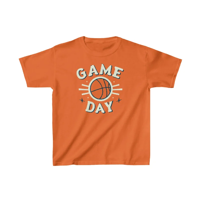 Custom T-Shirt-Retro B-Ball Shine - Basketball Game Day Celebration Old School - Kids Heavy Cotton™ Tee