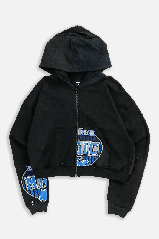 Funny Slogan Hoodie-Rework Orlando Magic NBA Crop Zip Hoodie - M