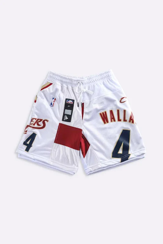 Warm Weather Shorts-Rework Unisex Cavaliers NBA Jersey Shorts - Women-S, Men-XS