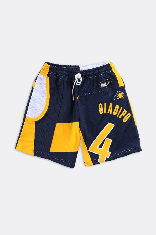 Compression Shorts for Running-Rework Unisex Pacers NBA Jersey Shorts - Women-S, Men-XS