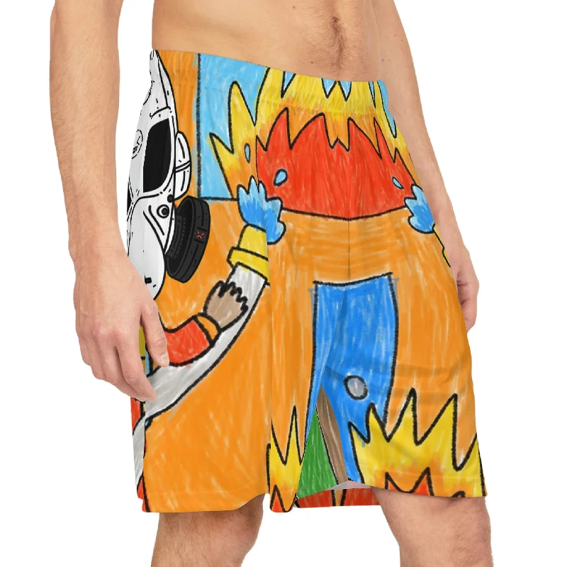 Formal Shorts-Robot Fire Fighter LOL Alien Visitor Basketball Shorts