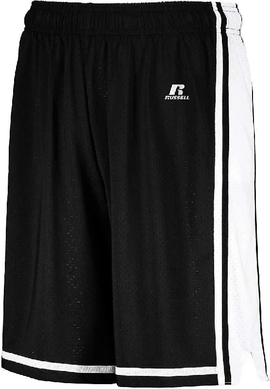 Casual Weekend Shorts-Russell 4B2VTB Youth Legacy Basketball Shorts - Black White