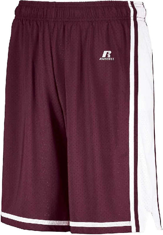 Men’s Running Shorts for Marathon-Russell 4B2VTB Youth Legacy Basketball Shorts - Maroon White