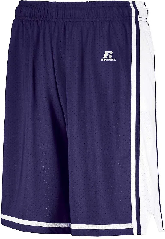 High-Waisted Running Shorts-Russell 4B2VTB Youth Legacy Basketball Shorts - Purple White