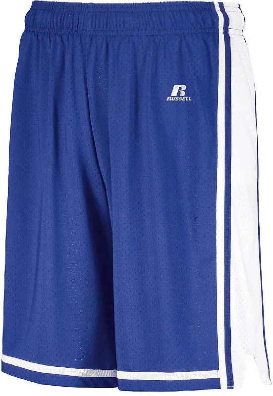 Breathable Running Shorts for Summer-Russell 4B2VTB Youth Legacy Basketball Shorts - Royal White