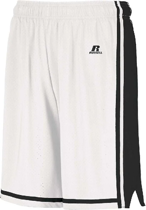 Best Women’s Shorts-Russell 4B2VTB Youth Legacy Basketball Shorts - White Black