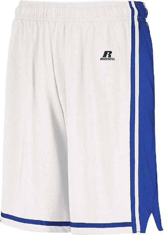 Gym Shorts-Russell 4B2VTB Youth Legacy Basketball Shorts - White Royal