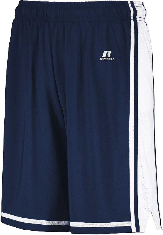 Quick-Dry Shorts-Russell 4B2VTM Legacy Basketball Shorts - Navy White