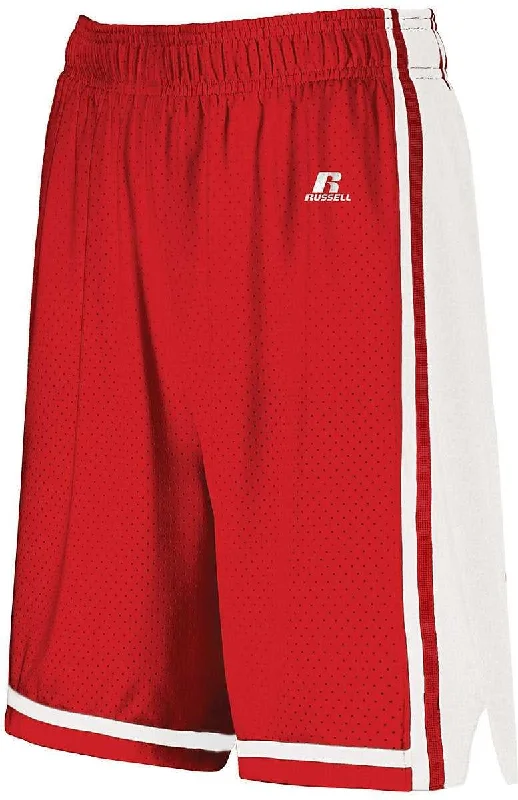 Shorts for Beach Wear-Russell 4B2VTX Ladies Legacy Basketball Shorts - True Red White